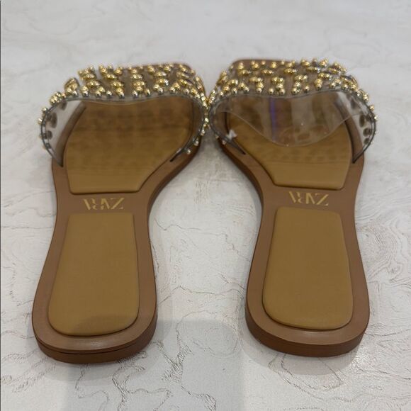 ZARA clear slides gold studs sandals 39 fit like size 8.5 - Picture 12 of 12